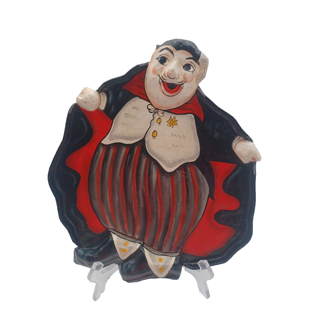 Vtg Halloween Dracula Vampire Holiday Tray Paper Mache Fitz and Floyd NOTE